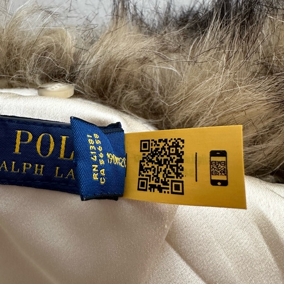 Polo Ralph Lauren Faux Fur Collar Double Breasted Parka Pea Coat Women’s Size 16 - Picture 13 of 13